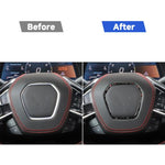 Forged Gold Foil Carbon Fiber Car Steering Wheel Frame Decorative Sticker for Chevrolet Corvette C8 2020-, Left and Right Driver, Steering Wheel Frame