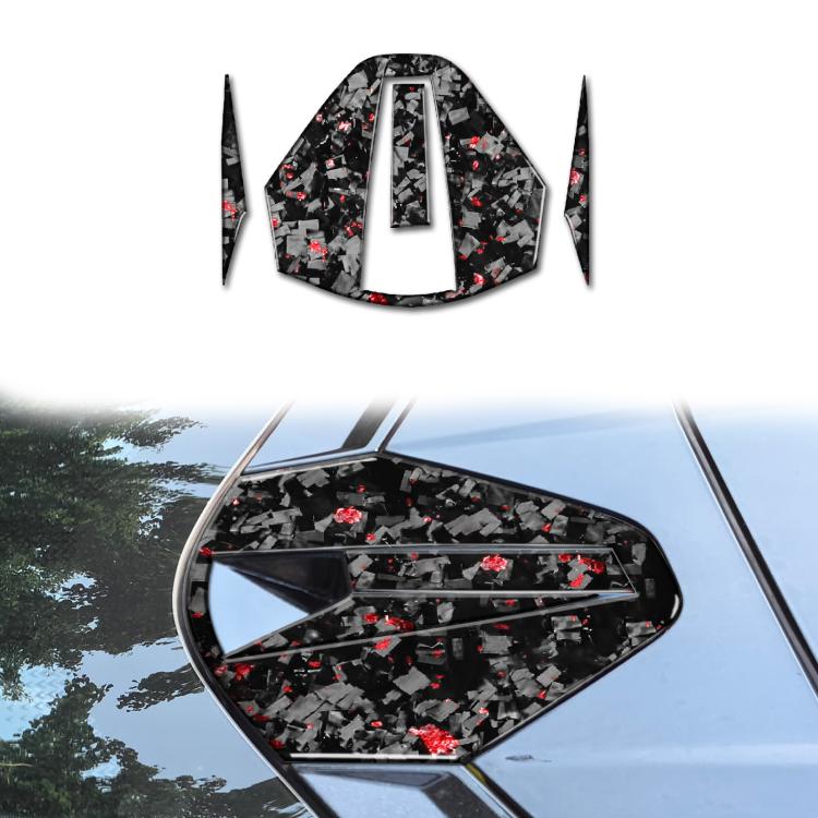 4pcs/Set Forged Gold Foil Carbon Fiber Car Rear Roof Camera Decorative Sticker for Chevrolet Corvette C8 2020-, Left and Right Driver, Rear Roof Camera