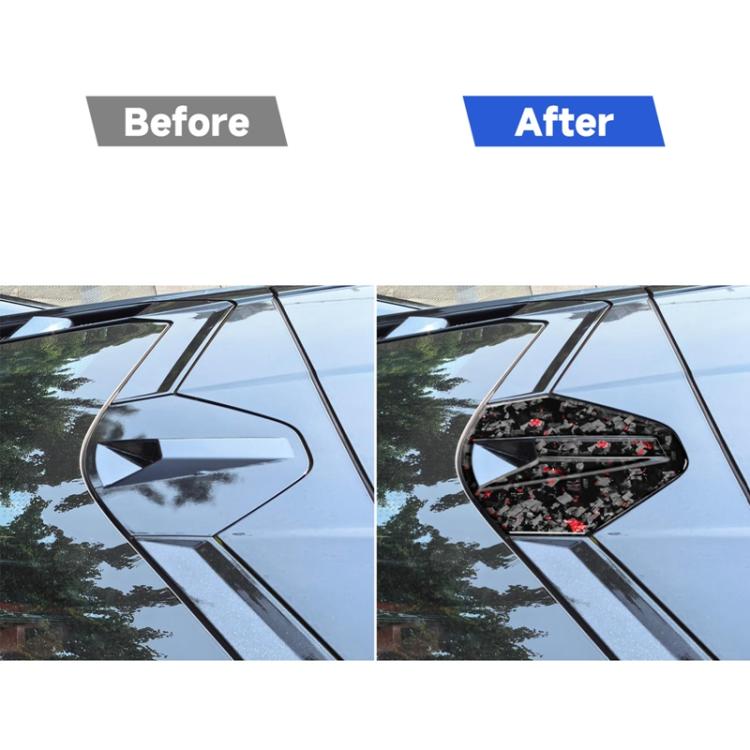 4pcs/Set Forged Gold Foil Carbon Fiber Car Rear Roof Camera Decorative Sticker for Chevrolet Corvette C8 2020-, Left and Right Driver, Rear Roof Camera