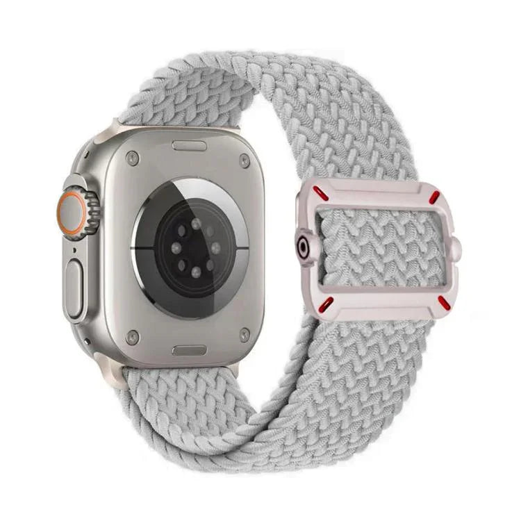 Double Loop Mechanical Buckle Nylon Braid Watch Band, For Apple Watch 46mm / 49mm / 45mm / 44mm