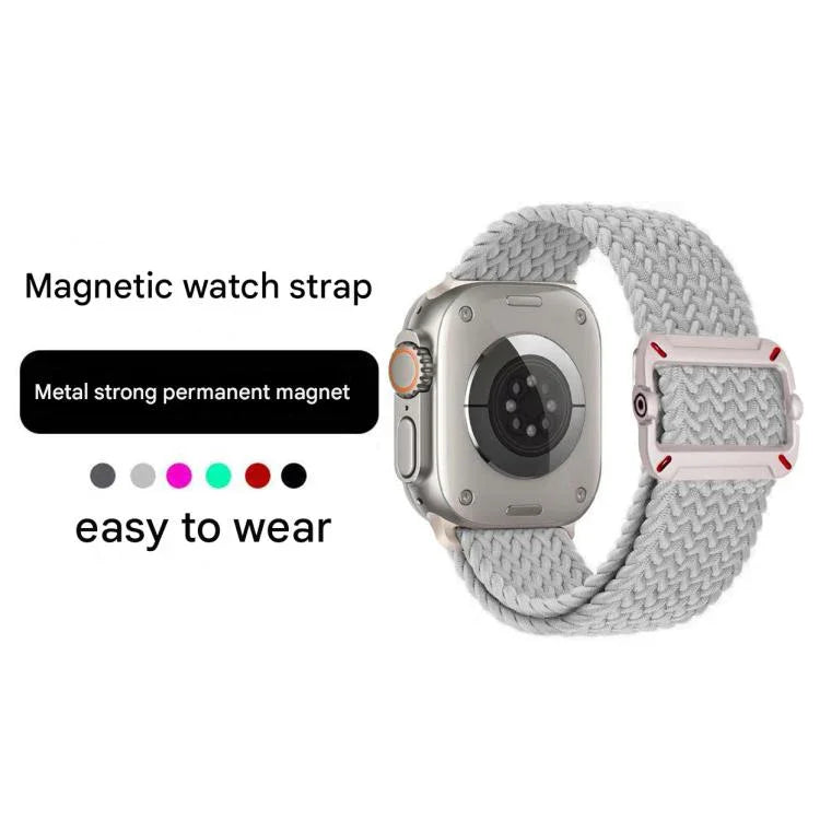 Double Loop Mechanical Buckle Nylon Braid Watch Band, For Apple Watch 46mm / 49mm / 45mm / 44mm