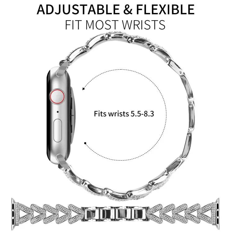 xDfind Small Twist Diamond Metal Watch Band, For Apple Watch 38 / 40 / 41 / S10 42mm 20mm