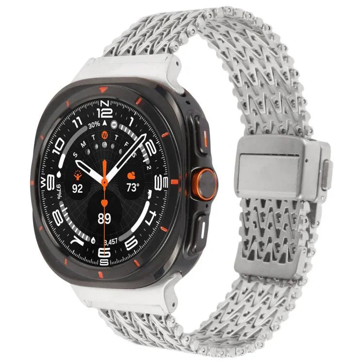 Magnetic Snap Clasp Steel Mesh Metal Watch Band, For Samsung Galaxy Watch Ultra 47mm / Ultra 2025