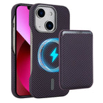 Carbon Fiber MagSafe Magnetic Card Holder Phone Case, For iPhone 13, For iPhone 12, For iPhone 12 Pro Max, For iPhone 12 Pro