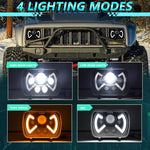 Y22 H4 7 inch Car Butterfly Style Square Modified Headlight for Jeep Wrangler, Y22