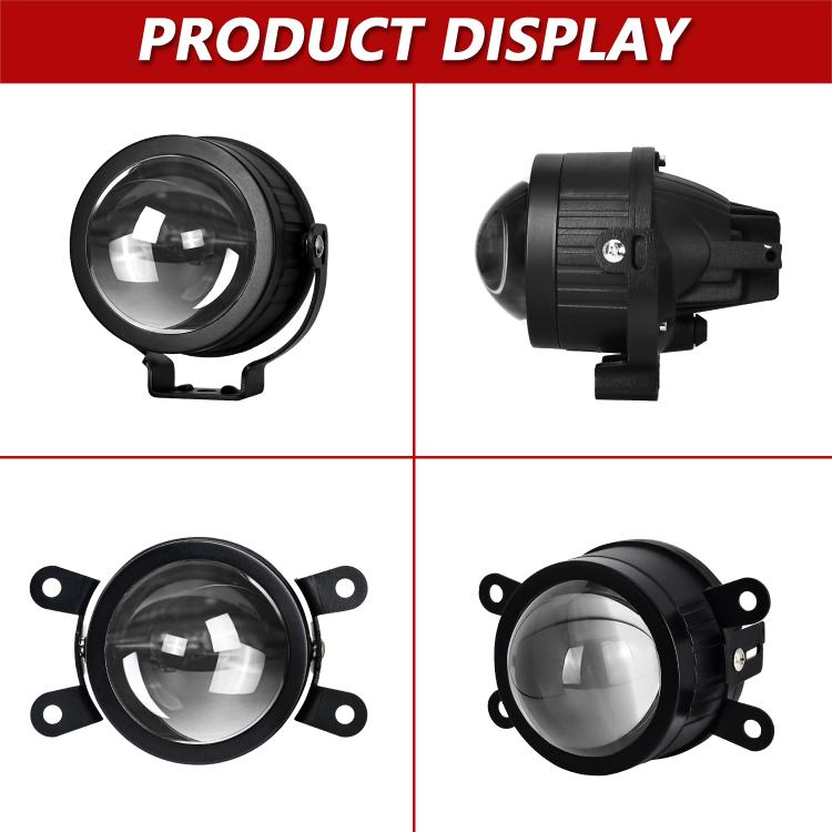 T10 2pcs/Pack 55W 3 inch High Power Dual Lens Fog Light, Universal Double Holder, T10