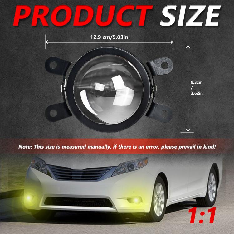 T10 2pcs/Pack 55W 3 inch High Power Dual Lens Fog Light, Universal Double Holder, T10