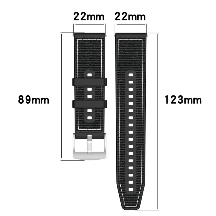 xDfind Hybrid Nylon Braid Silicone Watch Band, 22mm For Fossil Gen 5 Carlyle / Julianna