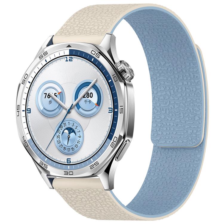xDfind Flat Head Litchi Texture Magnetic Silicone Watch Band, 14mm, 18mm, 20mm, 22mm