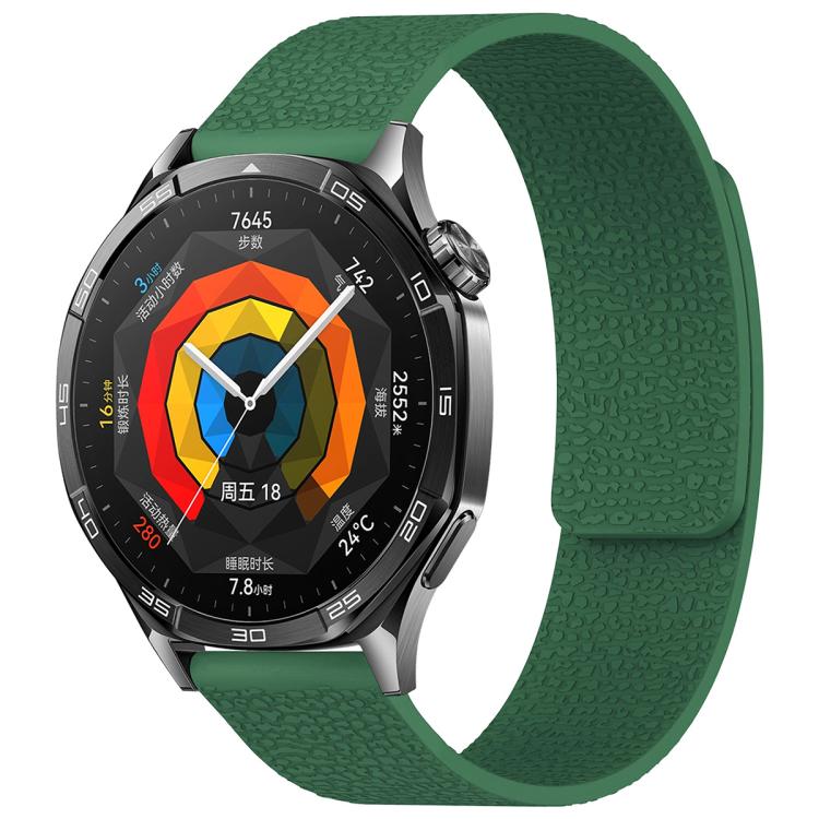 xDfind Flat Head Litchi Texture Magnetic Silicone Watch Band, 14mm, 18mm, 20mm, 22mm