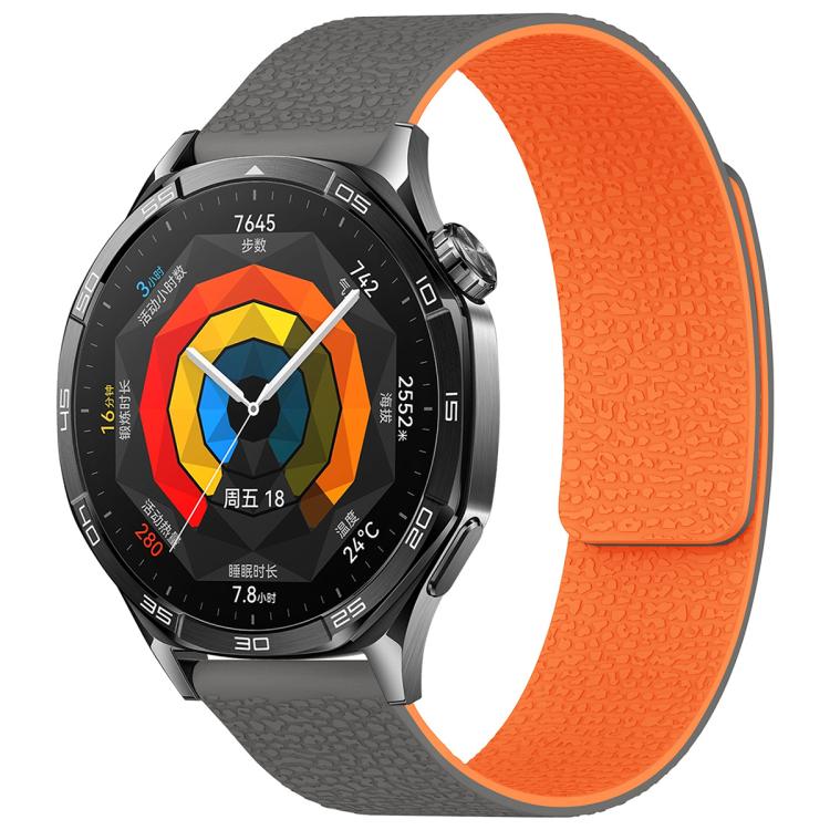 xDfind Flat Head Litchi Texture Magnetic Silicone Watch Band, 14mm, 18mm, 20mm, 22mm