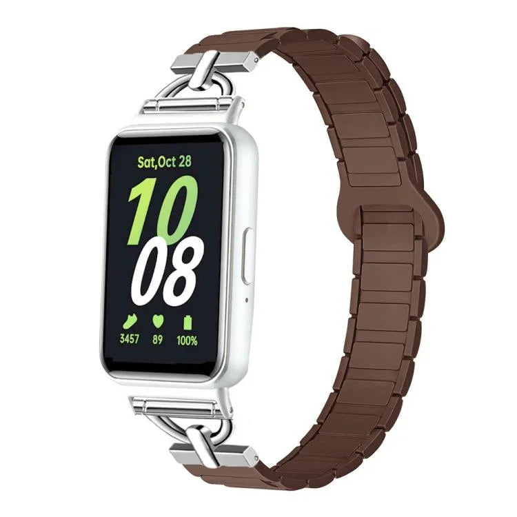 D-shaped Tri-beads Magnetic Silicone Watch Band, For Samsung Galaxy Fit3