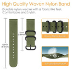 xDfind Ring Buckle Nylon Canvas Watch Band, 18mm, 22mm, 20mm, 24mm