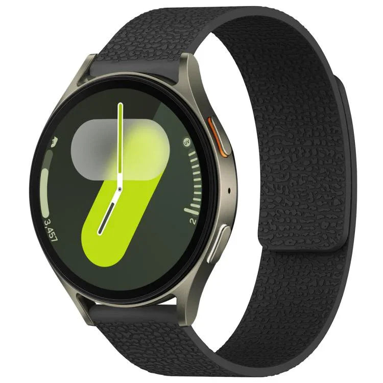 xDfind Litchi Texture Magnetic Silicone Watch Band, For Samsung Galaxy Watch Ultra/Ultra 2025, For Samsung Galaxy Watch8 / 8 Classic, For Samsung Galaxy Watch 7 / 6 / 5 / FE, For Samsung Galaxy Fit3 SM-R390