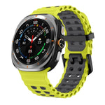 xDfind Black Buckle Ocean Two Color Dual-row Hole Silicone Watch Band, For Samsung Galaxy Watch Ultra 47mm / Ultra 2025, For Samsung Galaxy Watch8 / 8 Classic