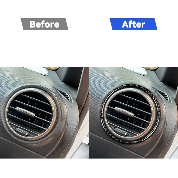 2pcs/Set Carbon Fiber Car AC Two Sides Air Outlet Decorative Sticker for SEAT Leon 2005-2012, Left and Right Driver, AC Two Sides Air Outle