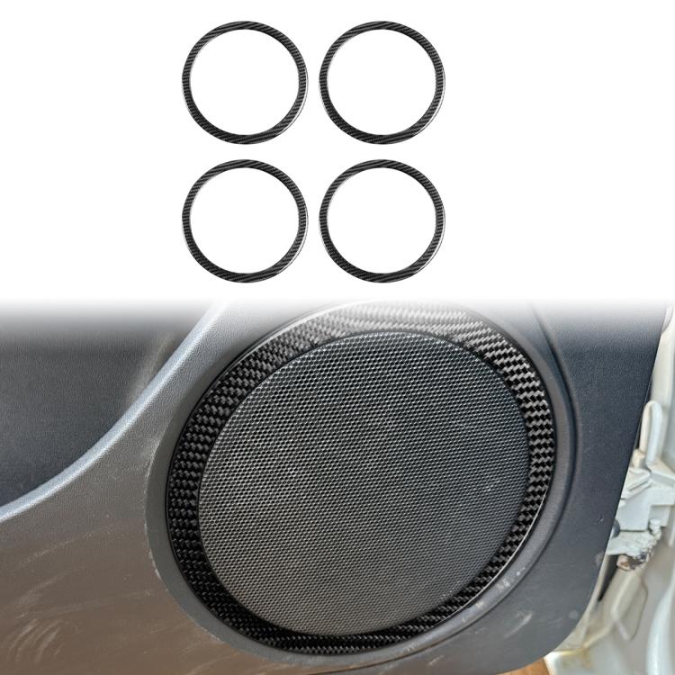 4pcs/Set Carbon Fiber Car Door Horn Ring Decorative Sticker for SEAT Leon 2005-2012, Left and Right Driver, Door Horn Ring