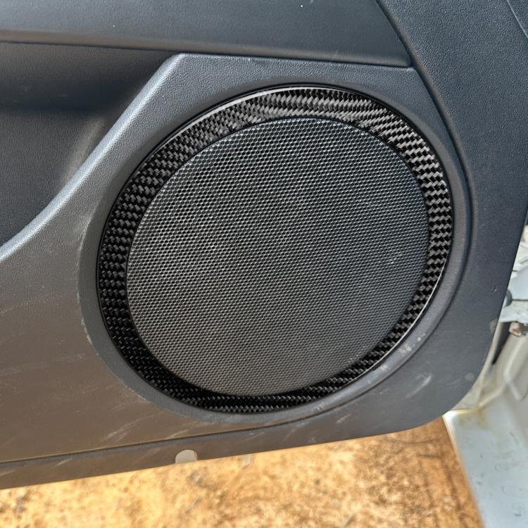 4pcs/Set Carbon Fiber Car Door Horn Ring Decorative Sticker for SEAT Leon 2005-2012, Left and Right Driver, Door Horn Ring