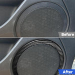 4pcs/Set Carbon Fiber Car Door Horn Ring Decorative Sticker for SEAT Leon 2005-2012, Left and Right Driver, Door Horn Ring