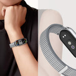xDfind Metal Connector Nylon Braided Loop Watch Band, For Xiaomi Smart Band 10 / 9 / 8 / NFC