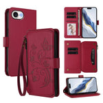 Butterfly Love Flower Multi-card Zipper Wallet Leather Phone Case, For iPhone 17e / 16e, For iPhone 17 Pro Max, For iPhone 17 Pro, For iPhone 17, For iPhone Air, For iPhone 16 Pro Max