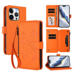 Butterfly Love Flower Multi-card Zipper Wallet Leather Phone Case, For iPhone 17e / 16e, For iPhone 17 Pro Max, For iPhone 17 Pro, For iPhone 17, For iPhone Air, For iPhone 16 Pro Max