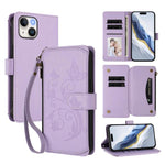 Butterfly Love Flower Multi-card Zipper Wallet Leather Phone Case, For iPhone 13 Pro Max, For iPhone 13 Pro, For iPhone 13 mini, For iPhone 12 / 12 Pro, For iPhone 12 Pro Max, For iPhone 12 mini