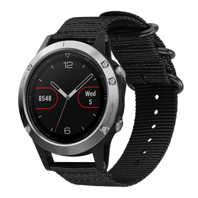 xDfind Ring Buckle Nylon Canvas Watch Band, For Garmin Fenix 8/7X/6X/5X 26mm, For Garmin Fenix 8/7/6/5 22mm, For Garmin Forerunner 235/220/620/630, For Garmin Forerunner 35 / 30 / 35J