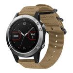 xDfind Ring Buckle Nylon Canvas Watch Band, For Garmin Fenix 8/7X/6X/5X 26mm, For Garmin Fenix 8/7/6/5 22mm, For Garmin Forerunner 235/220/620/630, For Garmin Forerunner 35 / 30 / 35J