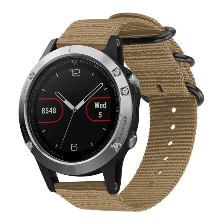 xDfind Ring Buckle Nylon Canvas Watch Band, For Garmin Fenix 8/7X/6X/5X 26mm, For Garmin Fenix 8/7/6/5 22mm, For Garmin Forerunner 235/220/620/630, For Garmin Forerunner 35 / 30 / 35J