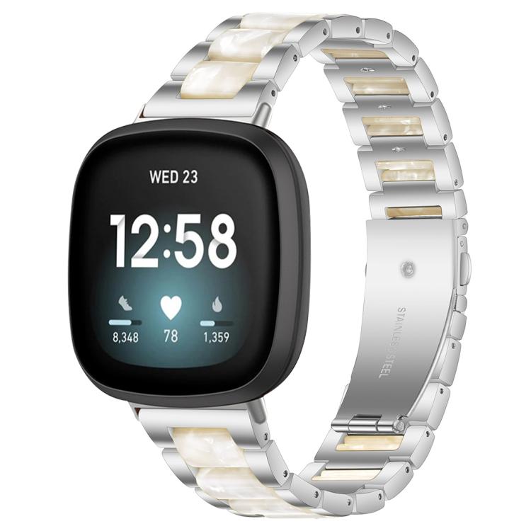 xDfind Three Beads Metal Resin Watch Band, For Fitbit Versa 4 / 3 / Sense 2 / Sense