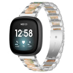 xDfind Three Beads Metal Resin Watch Band, For Fitbit Versa 4 / 3 / Sense 2 / Sense