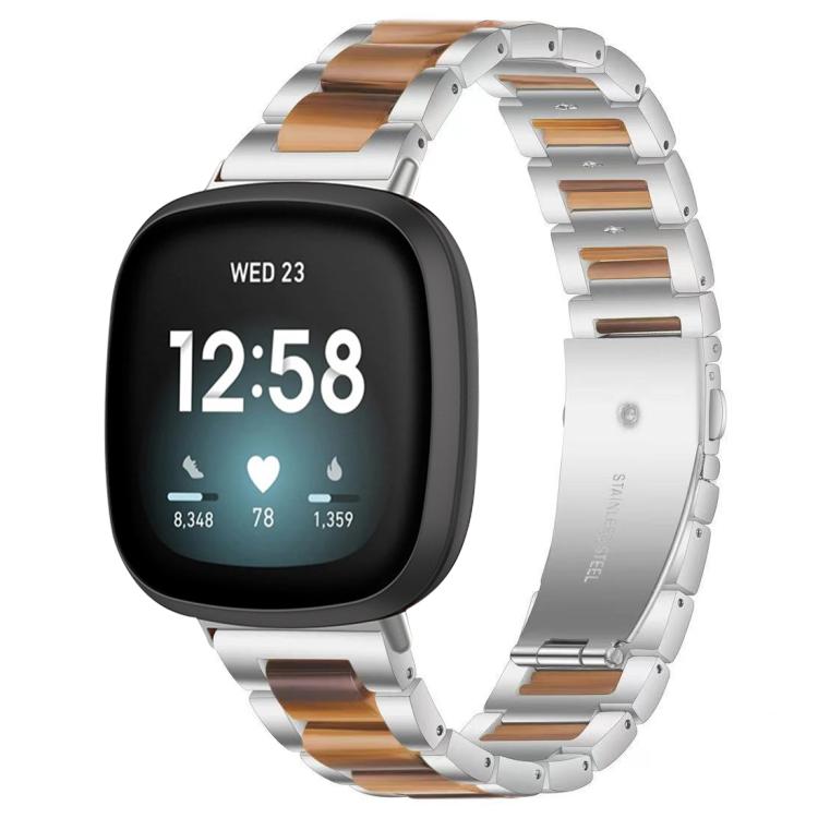 xDfind Three Beads Metal Resin Watch Band, For Fitbit Versa 4 / 3 / Sense 2 / Sense