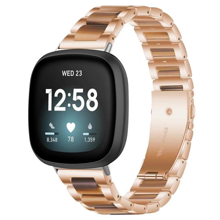 xDfind Three Beads Metal Resin Watch Band, For Fitbit Versa 4 / 3 / Sense 2 / Sense