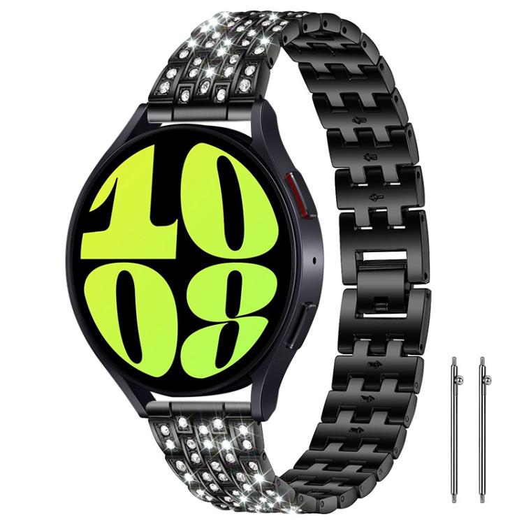 xDfind Five Beads Full Diamond Metal Watch Band, 20mm, 22mm, 18mm