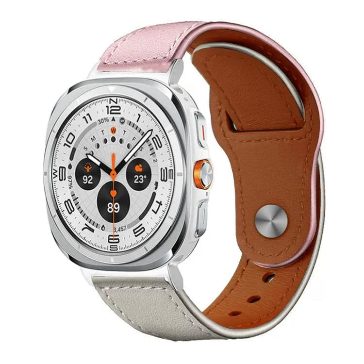 xDfind Rivet Buckle Genuine Leather Watch Band, For Samsung Galaxy Watch Ultra / Ultra 2025, For Samsung Galaxy Watch8 / 8 Classic