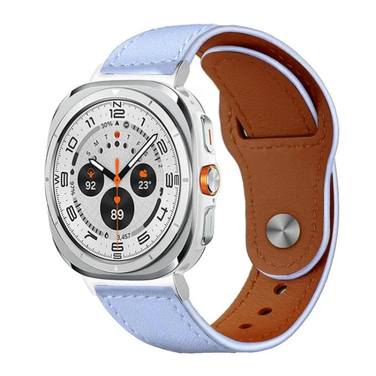 xDfind Rivet Buckle Genuine Leather Watch Band, For Samsung Galaxy Watch Ultra / Ultra 2025, For Samsung Galaxy Watch8 / 8 Classic