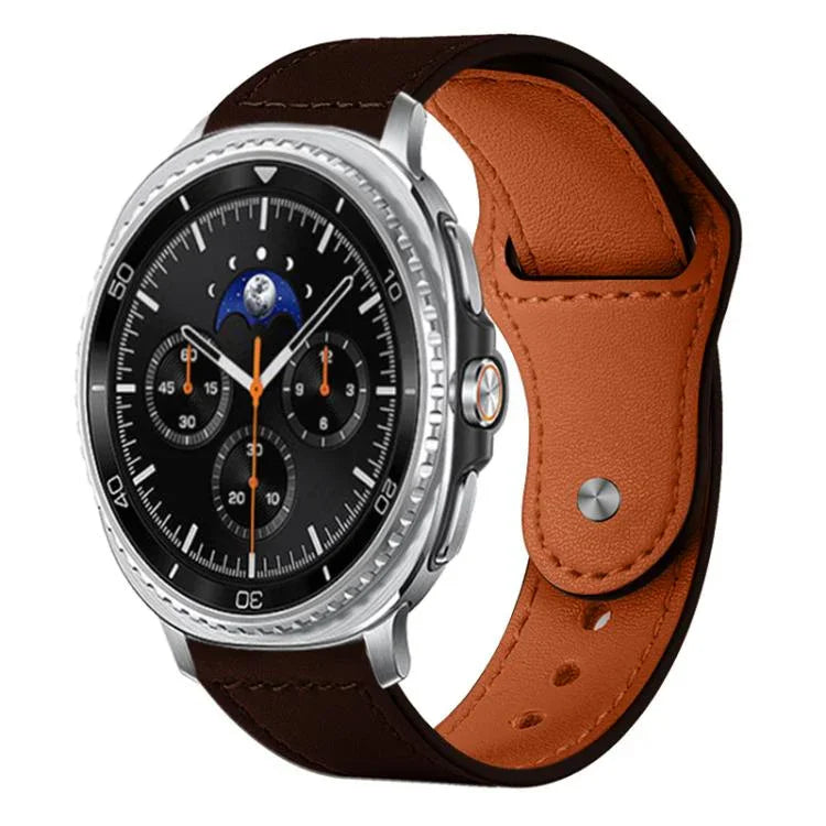 xDfind Rivet Buckle Genuine Leather Watch Band, For Samsung Galaxy Watch Ultra / Ultra 2025, For Samsung Galaxy Watch8 / 8 Classic