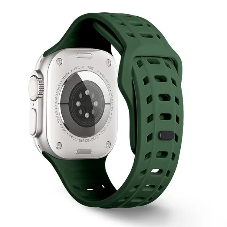 Shark Texture Holes Silicone Watch Band, For Apple Watch 46mm / 49mm / 45mm / 44mm