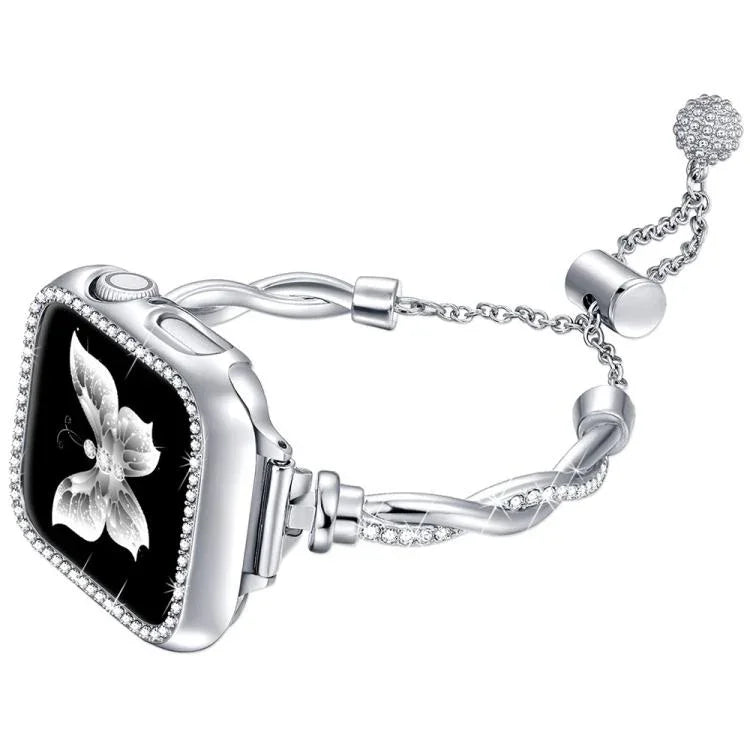 xDfind Twist Bracelet Diamond Metal Watch Band, For Apple Watch 42 / 44 / 45 / 46 / 49mm, For Apple Watch 38 / 40 / 41 / S10 42mm