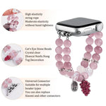 Cat Eyes Stone Beads Bracelet Watch Band, For Apple Watch 46mm / 49mm / 45mm / 44mm, For Apple Watch 42mm / 41mm / 40mm / 38mm