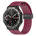 xDfind  Flat Head Groove Folding Black Buckle Silicone Watch Band, For Amazfit T-Rex 3