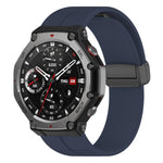 xDfind  Flat Head Groove Folding Black Buckle Silicone Watch Band, For Amazfit T-Rex 3