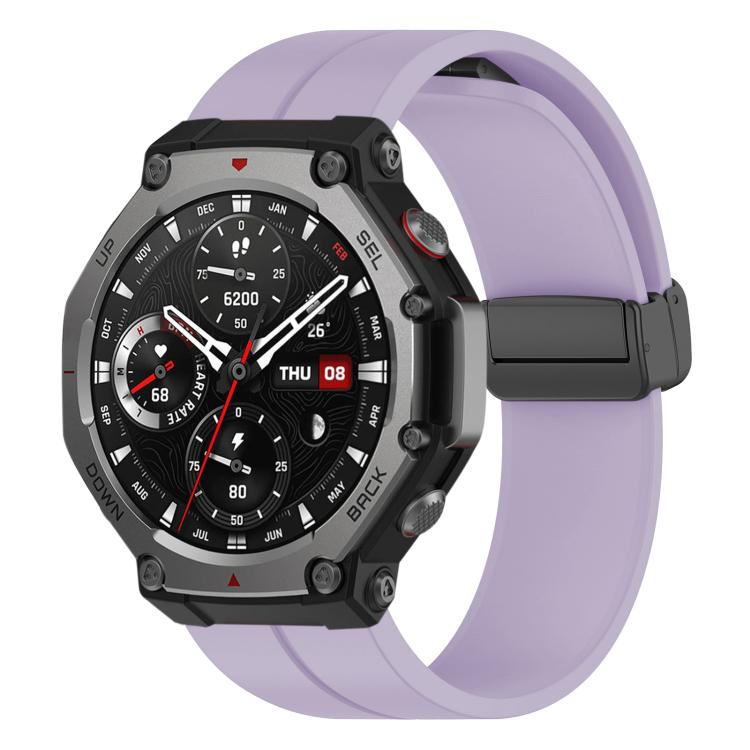 xDfind  Flat Head Groove Folding Black Buckle Silicone Watch Band, For Amazfit T-Rex 3