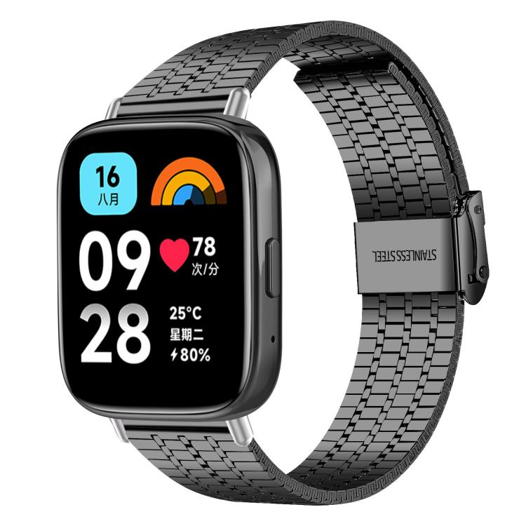 xDfind Seven Beads Buckle Stainless Steel Watch Band, For Xiaomi Band 10 Pro/9 Pro/Redmi Watch 6/5/4, For Redmi Watch 3 Active / Watch 3 Lite, For Redmi Watch 3