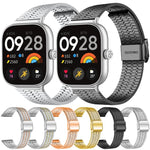 xDfind Seven Beads Buckle Stainless Steel Watch Band, For Xiaomi Band 10 Pro/9 Pro/Redmi Watch 6/5/4, For Redmi Watch 3 Active / Watch 3 Lite, For Redmi Watch 3