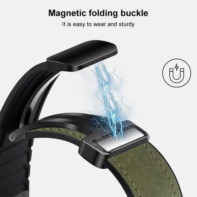 xDfind Crazy Horse Pattern Silicone Skin Magnetic Buckle Watch Band, For Fitbit Charge 5 / Charge 6