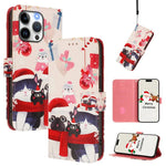 Christmas Series Buckle Leather Phone Case with Hand Strap, For iPhone 17e / 16e, For iPhone 17 Pro Max, For iPhone 17 Pro, For iPhone 17, For iPhone Air, For iPhone 16 Pro Max, For iPhone 16 Pro, For iPhone 16 Plus