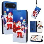 Christmas Series Buckle Leather Phone Case with Hand Strap, For iPhone 17e / 16e, For iPhone 17 Pro Max, For iPhone 17 Pro, For iPhone 17, For iPhone Air, For iPhone 16 Pro Max, For iPhone 16 Pro, For iPhone 16 Plus