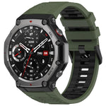 xDfind Two-color Black Buckle Silicone Watch Band, For Amazfit T-Rex 3